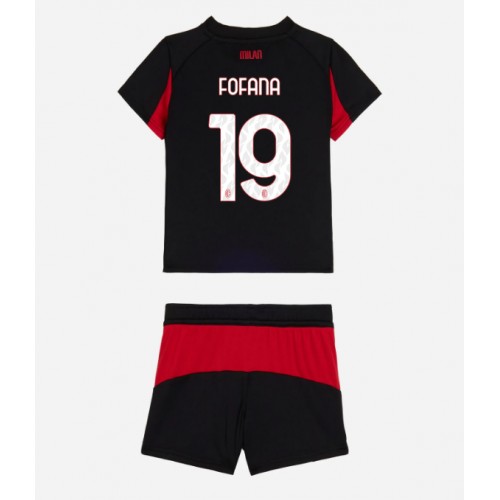 Fotbalové Dres AC Milan Youssouf Fofana #19 Dětské Domácí 2025-26 Krátký Rukáv (+ trenýrky)